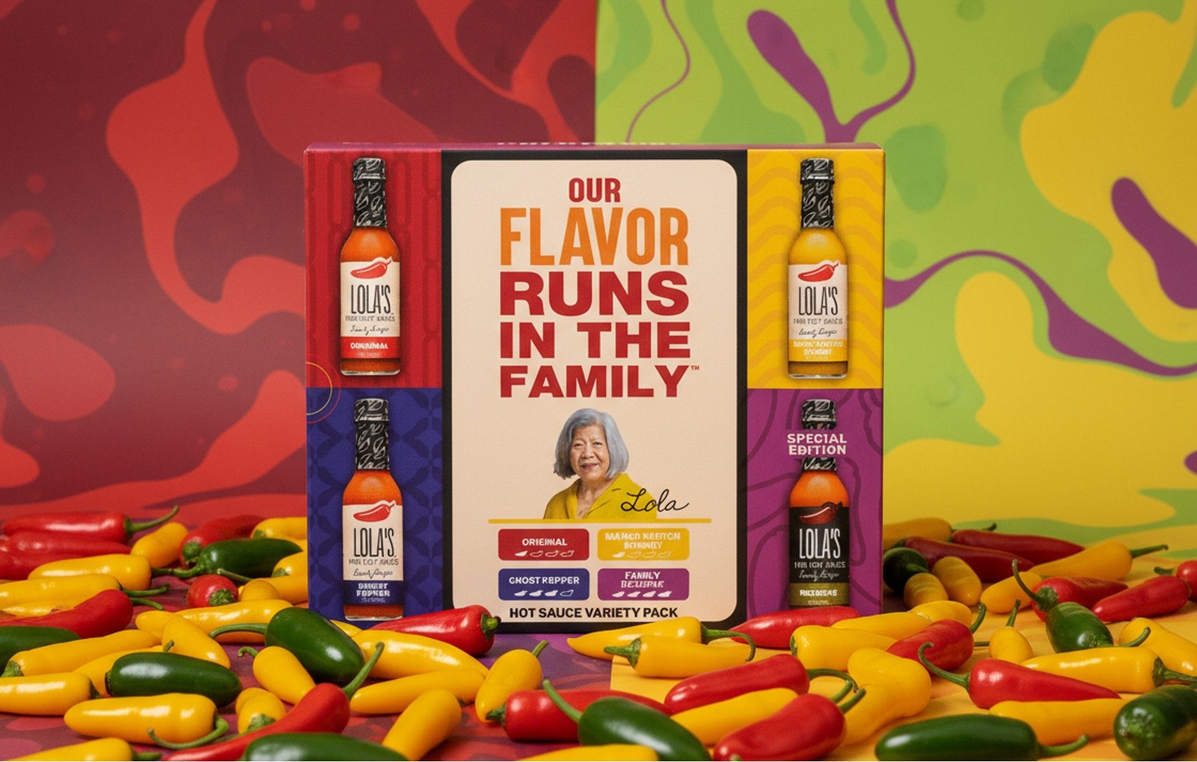 Lola's Hot Sauce Package Design